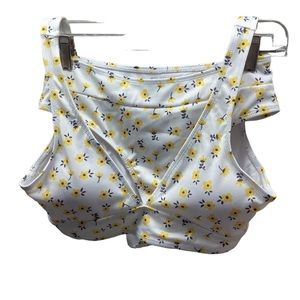 Bikini Swimwear 2 Piece Bathing Suit High Waisted Size M Floral Print Swimsuit